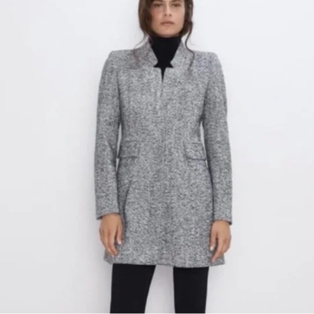 Zara Inverted Lapel Blazer - Picture 2 of 9